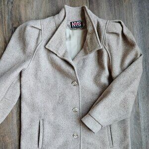NYC girl vintage beige tan wool union made women's coat